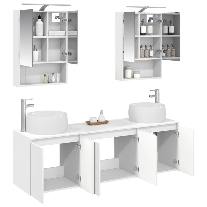 Set dulap baie 5 pcs Alb Lemn prelucrat WALTI