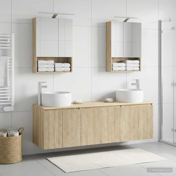 Set dulap baie 5 pcs Stejar Sonoma Lemn prelucrat WALTI