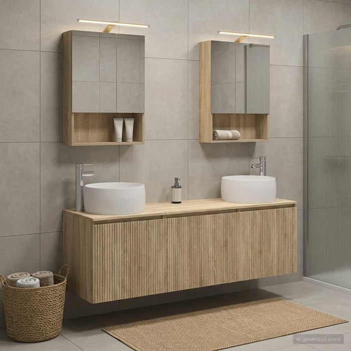 Set dulap baie 5 buc. Stejar Sonoma Lemn prelucrat WALTI