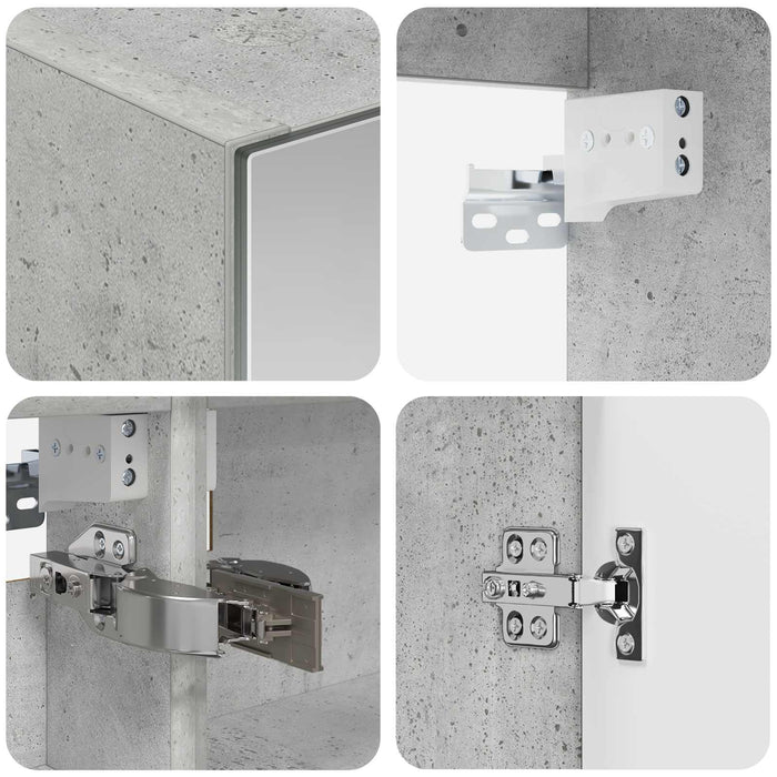 Set dulap baie 5 pcs Gri Beton Lemn prelucrat WALTI