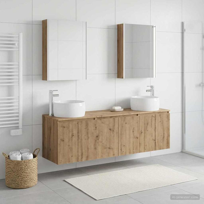 Set dulap baie 5 pcs Stejar Artizanal Lemn prelucrat WALTI