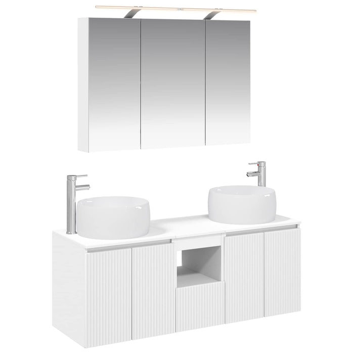 Set dulap baie 4 pcs Alb Lemn prelucrat WALTI