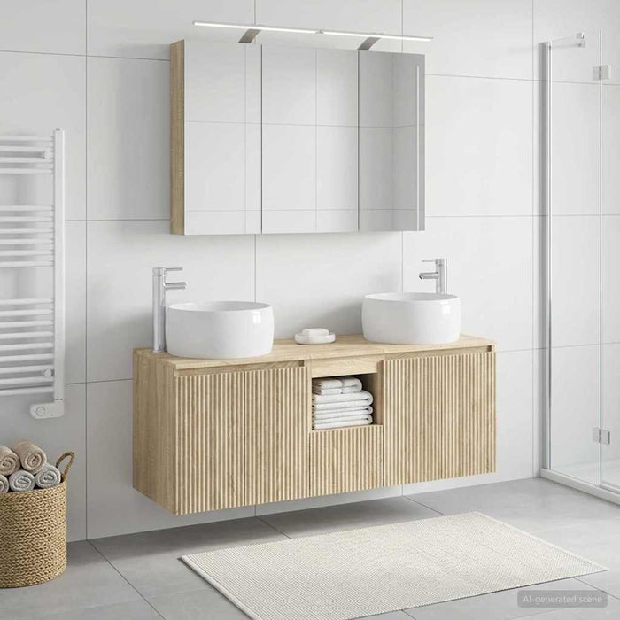 Set dulap baie 4 pcs Stejar Sonoma Lemn prelucrat WALTI