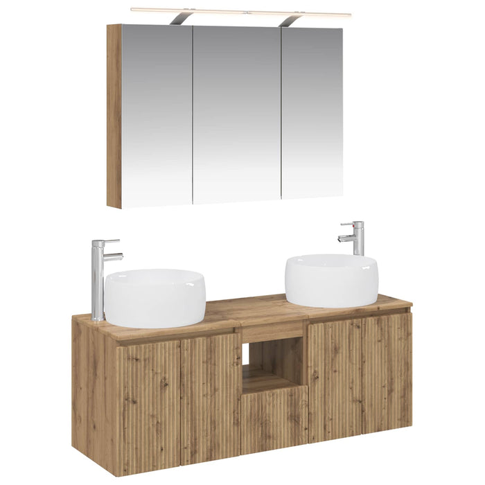 Set dulap baie 4 pcs Stejar Artizanal Lemn prelucrat WALTI