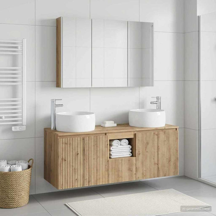 Set dulap baie 4 buc. Stejar Artizanal Lemn prelucrat - WALTI WALTI
