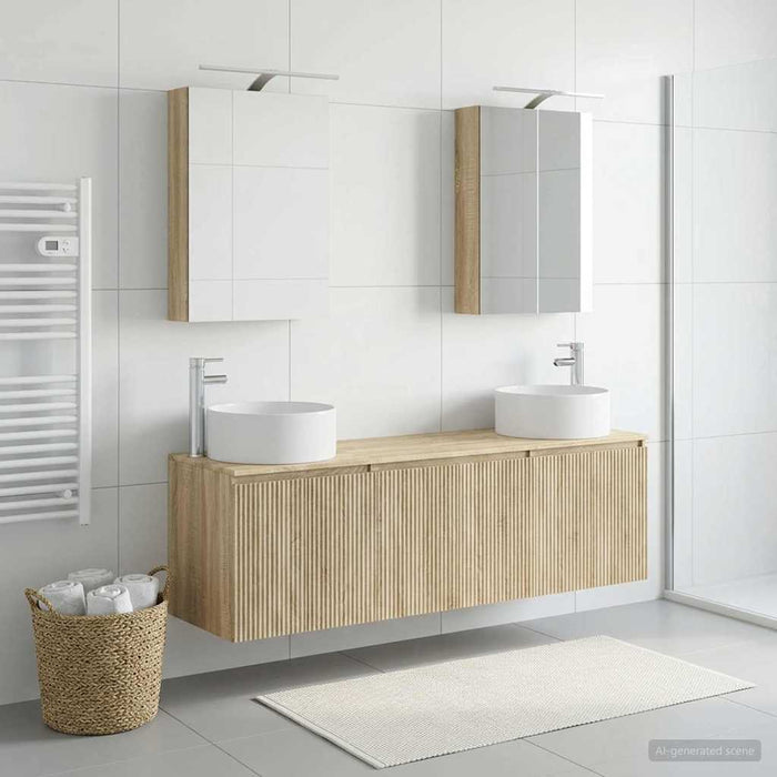Set dulap baie 5 pcs Stejar Sonoma Lemn prelucrat WALTI