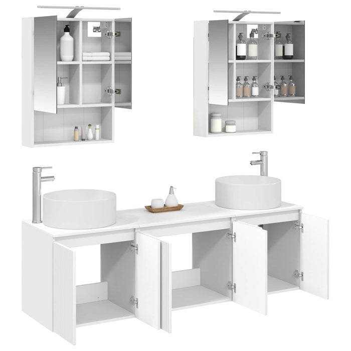 Set dulap baie 5 pcs Alb Lemn prelucrat WALTI