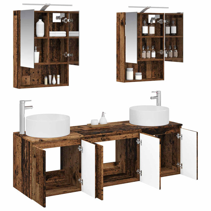 Set dulap baie 5 pcs Lemn vechi Lemn prelucrat WALTI
