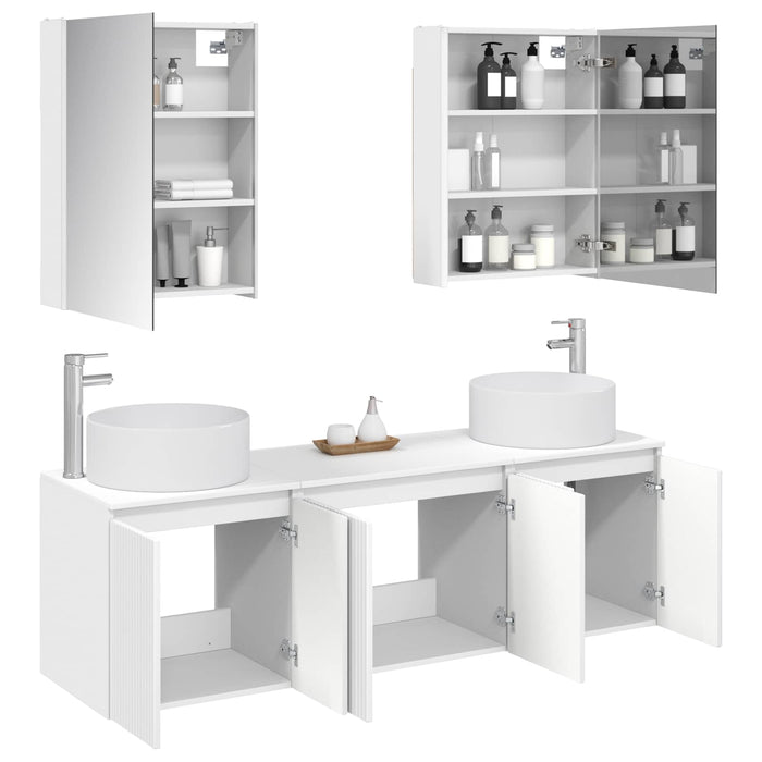 Set dulap baie 5 pcs Alb Lemn prelucrat WALTI