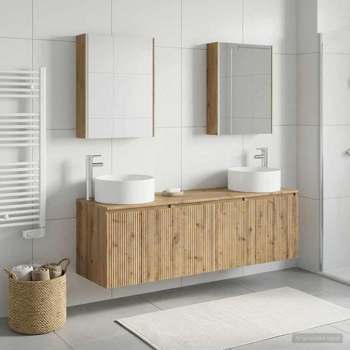 Set dulap baie 5 buc. Stejar Artizanal Lemn prelucrat - WALTI WALTI