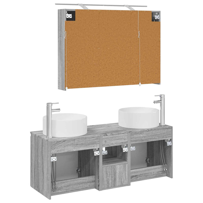 Set dulap baie 4 pcs Sonoma gri 100 x 14,5 x 70 cm WALTI