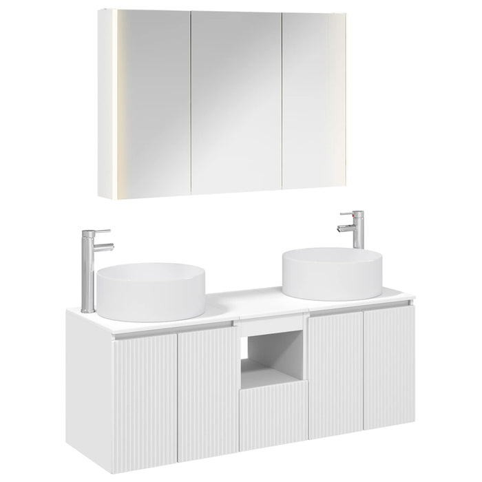 Set dulap baie 4 pcs Alb 103,5 x 15,5 x 70 cm Lemn prelucrat WALTI