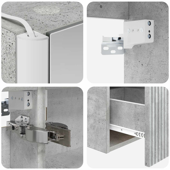 Set dulap baie 4 pcs Gri Beton 103,5 x 15,5 x 70 cm WALTI