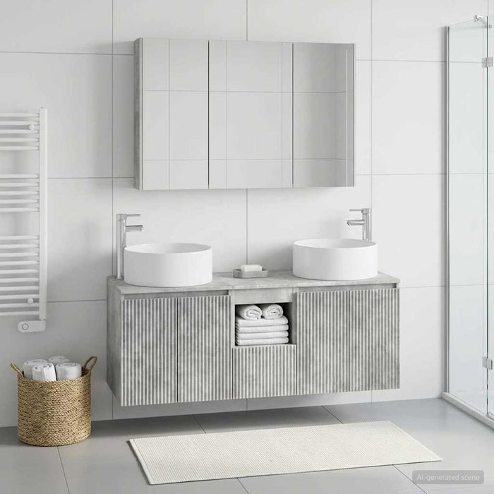 Set dulap baie 4 pcs Gri Beton 103,5 x 15,5 x 70 cm WALTI