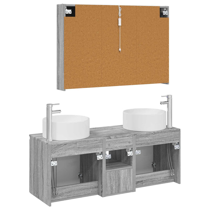Set dulap baie 4 pcs Sonoma gri 103,5 x 15,5 x 70 cm WALTI