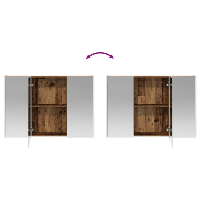 Set dulap baie 4 pcs Lemn vechi 103,5 x 15,5 x 70 cm WALTI