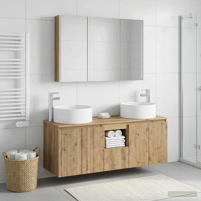 Set dulap baie 4 buc. Stejar Artizanal Lemn prelucrat WALTI