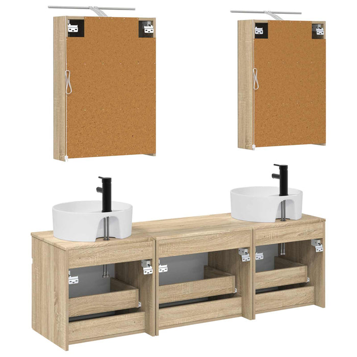 Set dulap baie 5 pcs Stejar Sonoma 50 x 14,5 x 70 cm WALTI
