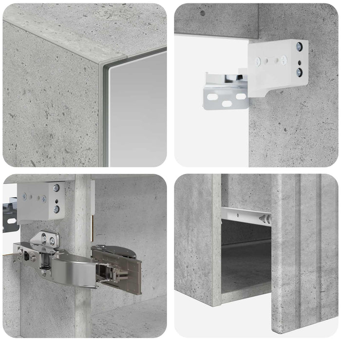Set dulap baie 5 buc. Gri Beton Lemn prelucrat WALTI