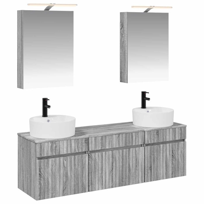 Set dulap baie 5 pcs Sonoma gri 50 x 14,5 x 70 cm WALTI