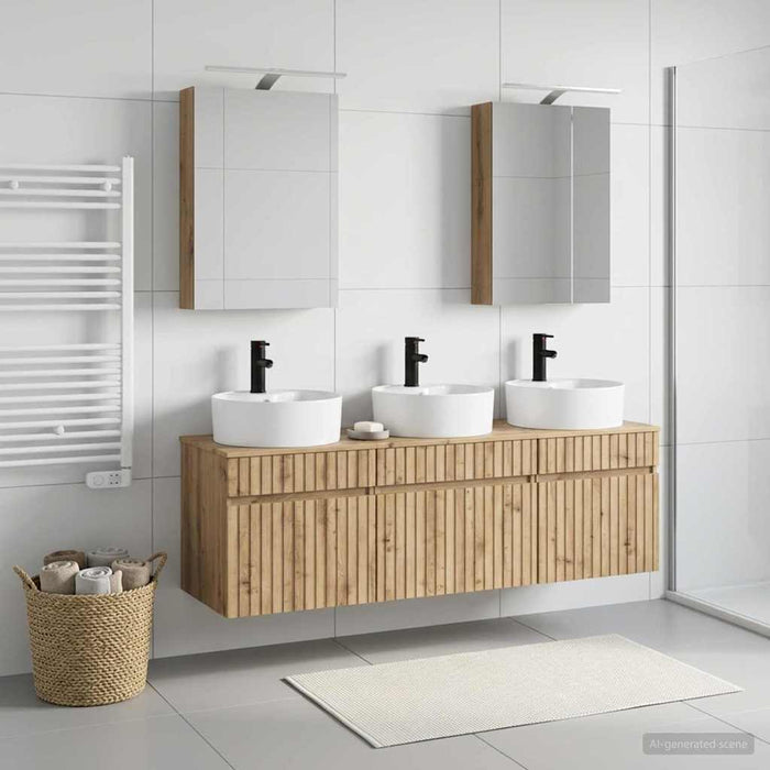 Set dulap baie 5 buc. Stejar Artizanal Lemn prelucrat WALTI