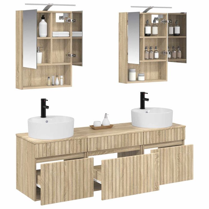 Set dulap baie 5 pcs Stejar Sonoma 50 x 14,5 x 70 cm WALTI