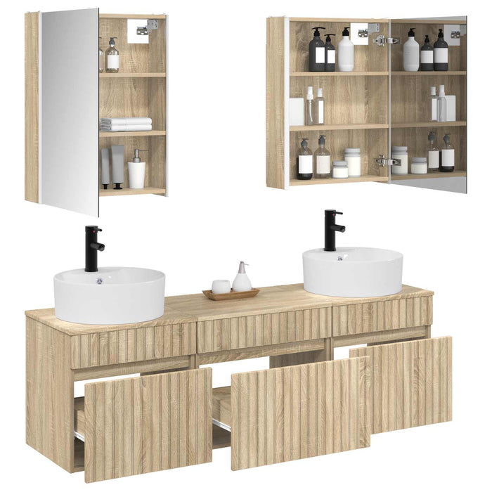 Set dulap baie 5 pcs Stejar Sonoma 53 x 15,5 x 70 cm WALTI