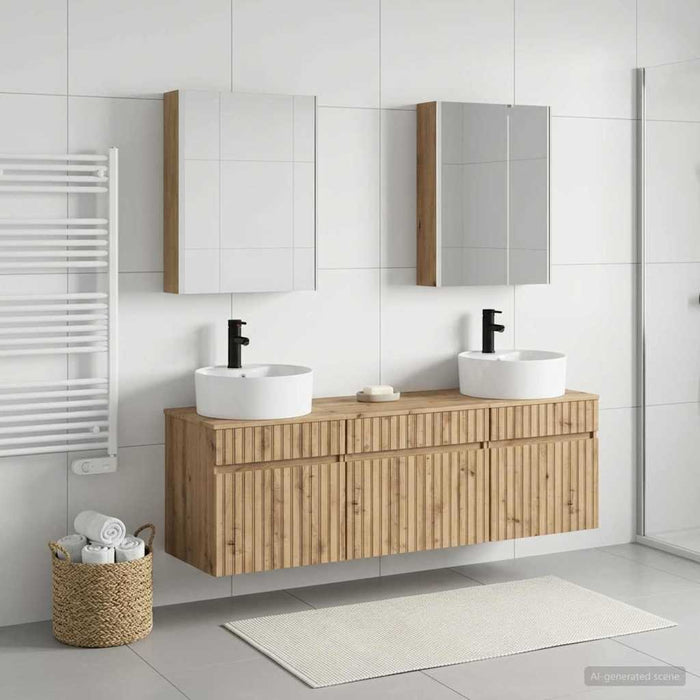 Set dulap baie 5 buc. Stejar Artizanal Lemn prelucrat WALTI