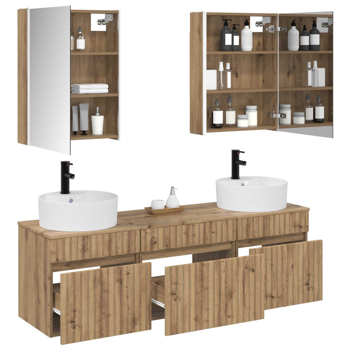 Set dulap baie 5 pcs Stejar Artizanal 53 x 15,5 x 70 cm WALTI
