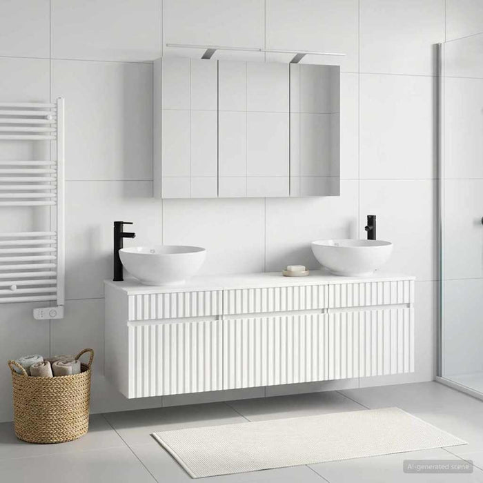 Set dulap baie 4 pcs Alb 100 x 14,5 x 70 cm Lemn prelucrat WALTI