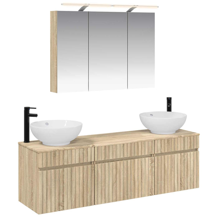 Set dulap baie 4 pcs Stejar Sonoma Lemn prelucrat WALTI