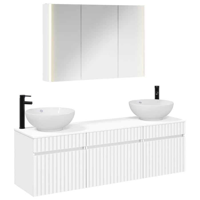 Set dulap baie 4 pcs Alb 103,5 x 15,5 x 70 cm Lemn prelucrat WALTI
