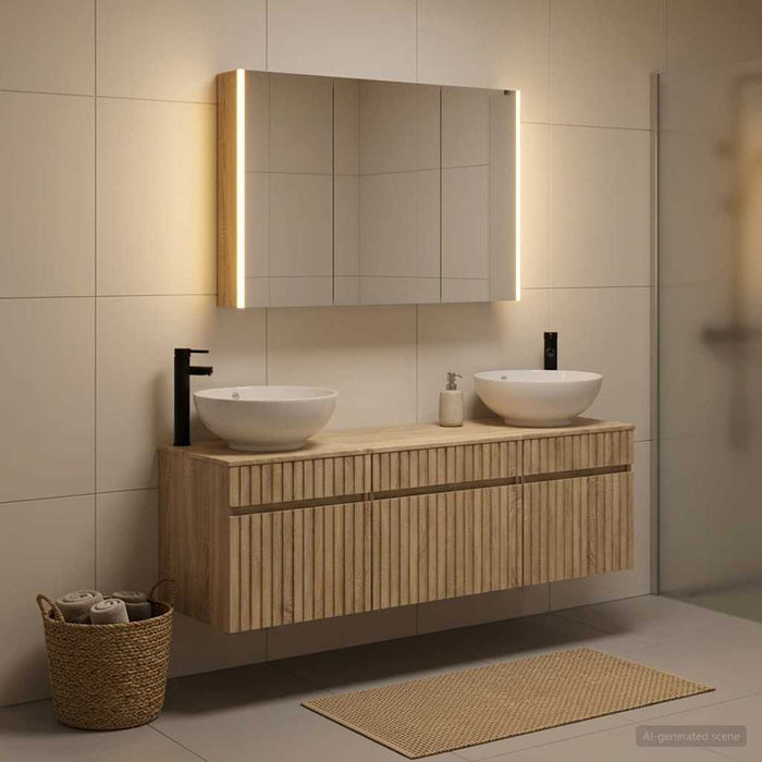 Set dulap baie 4 pcs Stejar Sonoma 103,5 x 15,5 x 70 cm WALTI