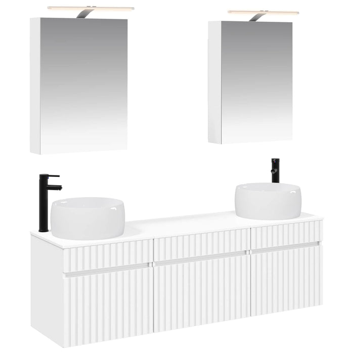 Set dulap baie 5 pcs Alb 50 x 14,5 x 70 cm Lemn prelucrat WALTI
