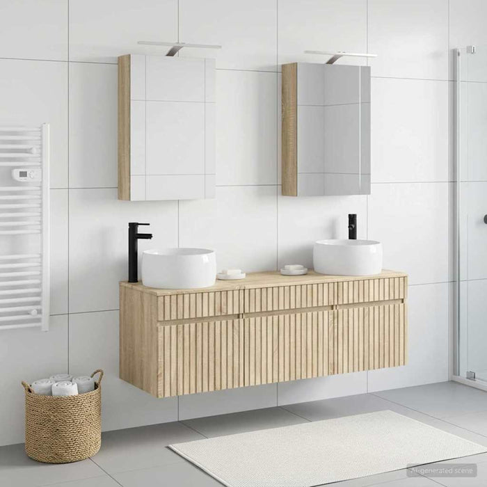 Set dulap baie 5 buc. Stejar Sonoma Lemn prelucrat - WALTI WALTI