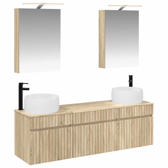 Set dulap baie 5 pcs Stejar Sonoma 50 x 14,5 x 70 cm WALTI