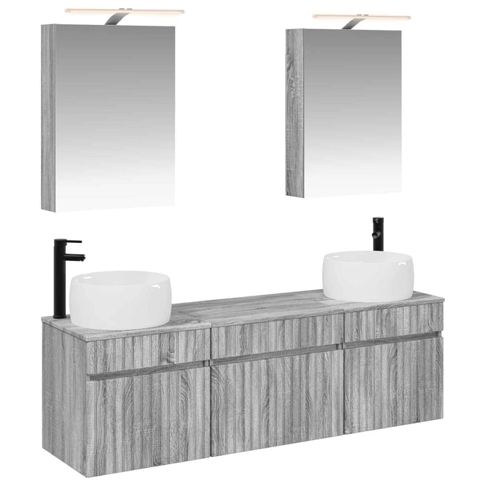 Set dulap baie 5 pcs Sonoma gri 50 x 14,5 x 70 cm WALTI