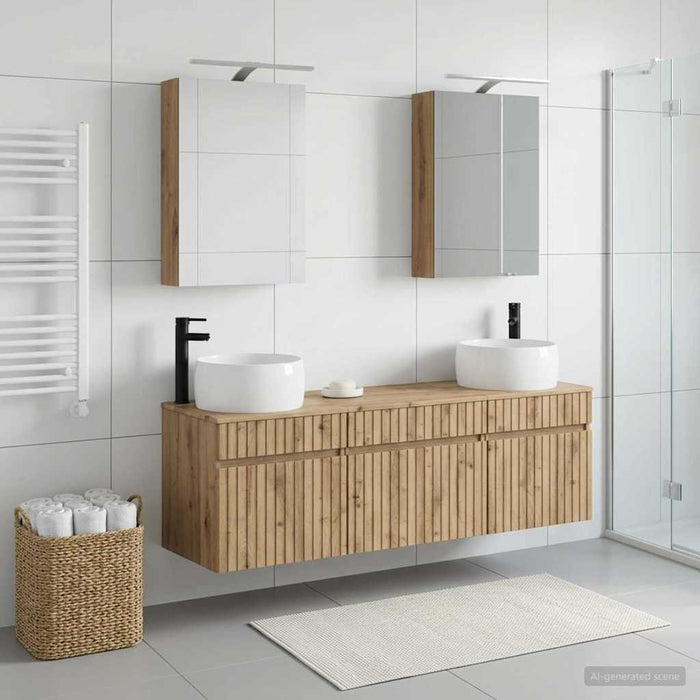 Set dulap baie 5 pcs Stejar Artizanal 50 x 14,5 x 70 cm WALTI
