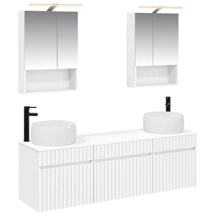 Set dulap baie 5 pcs Alb 50 x 14,5 x 70 cm Lemn prelucrat WALTI