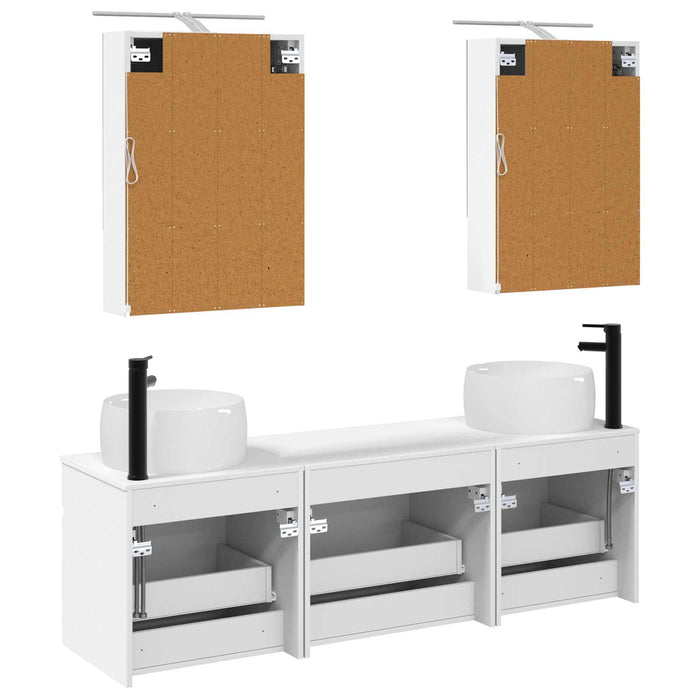 Set dulap baie 5 pcs Alb 50 x 14,5 x 70 cm Lemn prelucrat WALTI