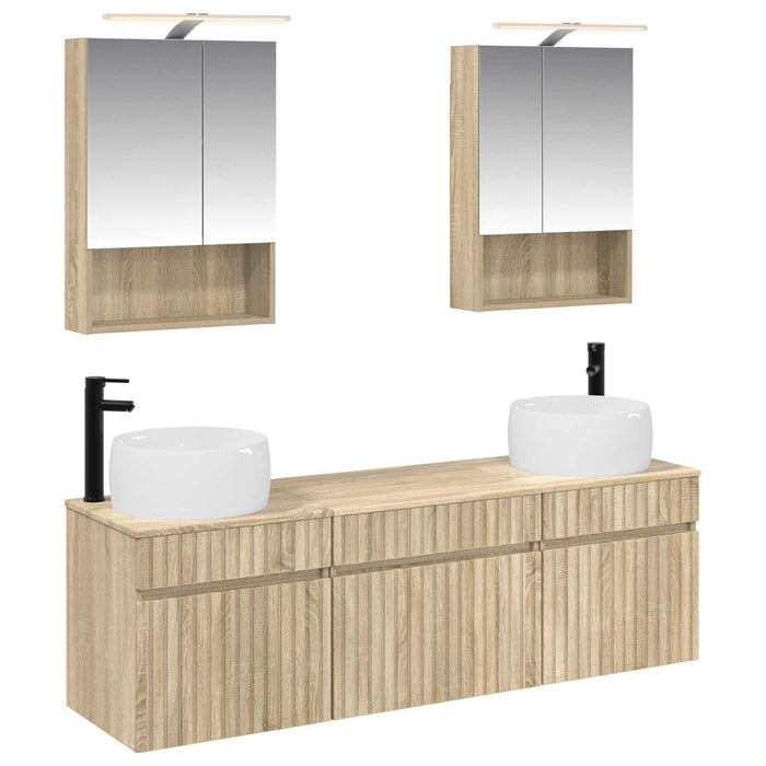 Set dulap baie 5 pcs Stejar Sonoma 50 x 14,5 x 70 cm WALTI