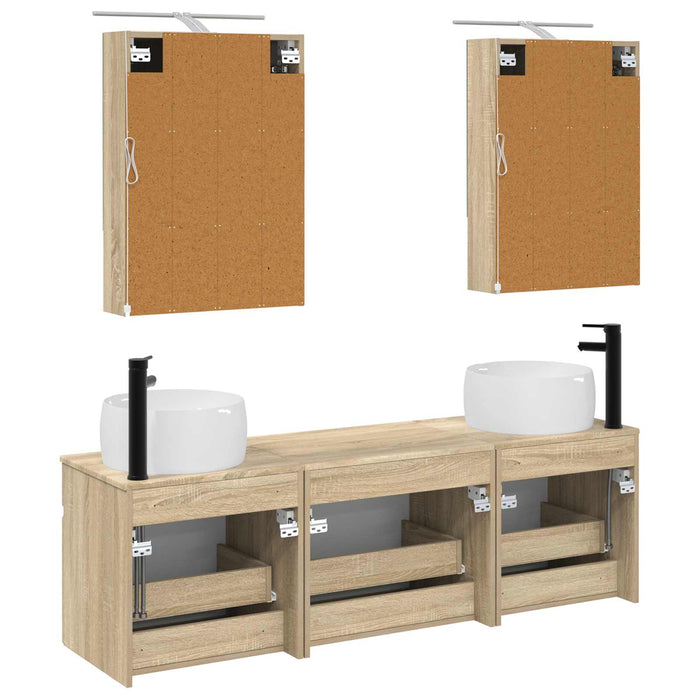 Set dulap baie 5 pcs Stejar Sonoma 50 x 14,5 x 70 cm WALTI