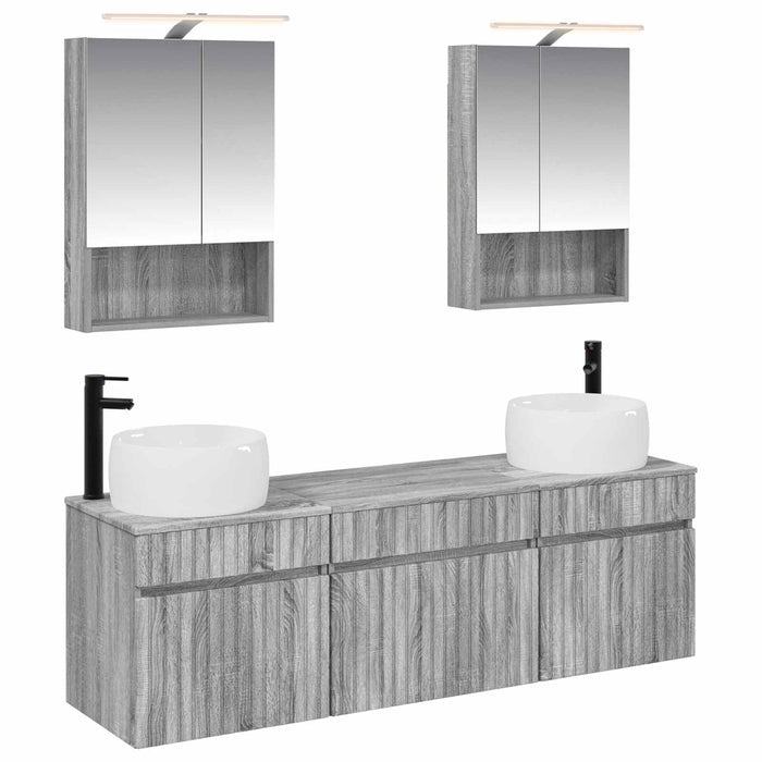 Set dulap baie 5 pcs Sonoma gri 50 x 14,5 x 70 cm WALTI