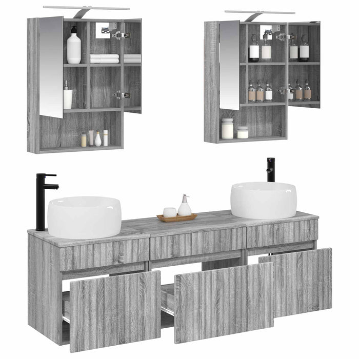 Set dulap baie 5 pcs Sonoma gri 50 x 14,5 x 70 cm WALTI