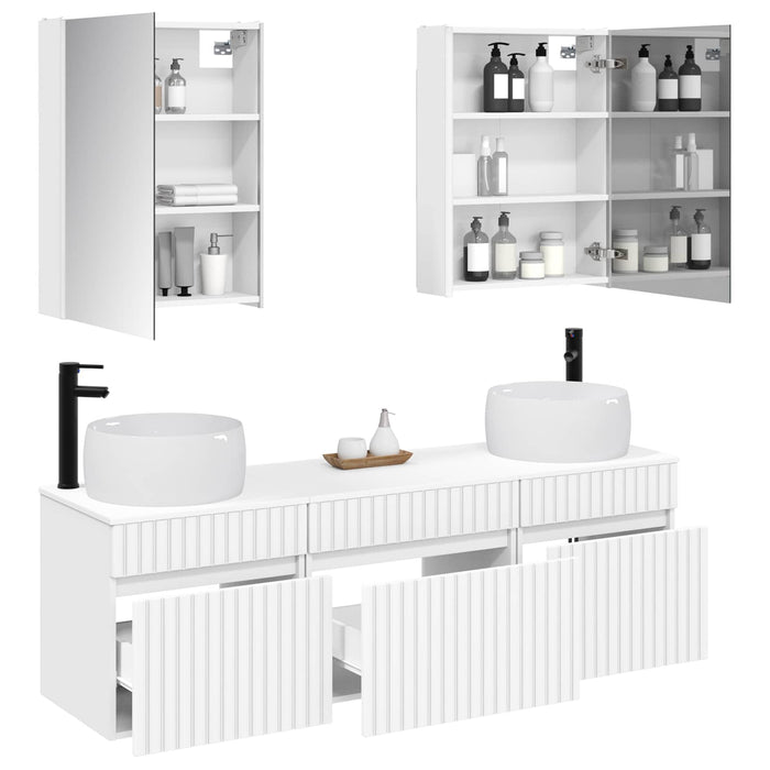 Set dulap baie 5 pcs Alb 53 x 15,5 x 70 cm Lemn prelucrat WALTI