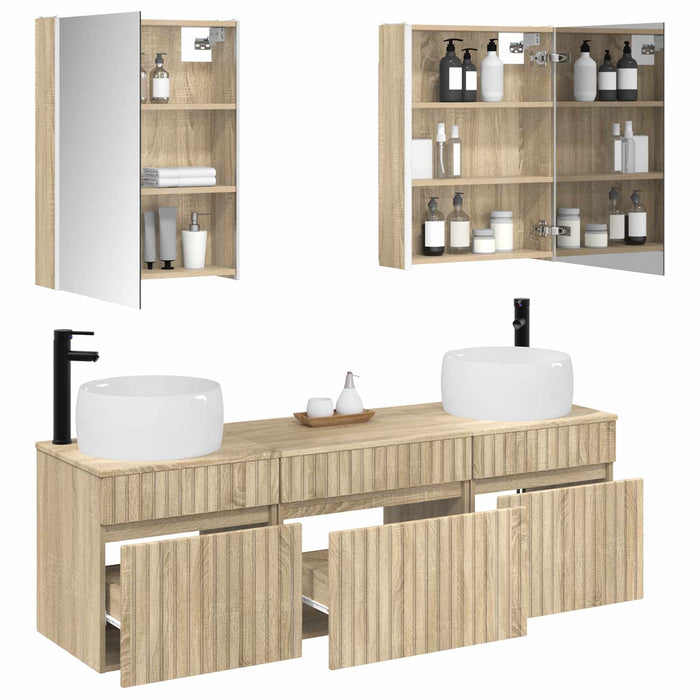 Set dulap baie 5 pcs Stejar Sonoma 53 x 15,5 x 70 cm WALTI