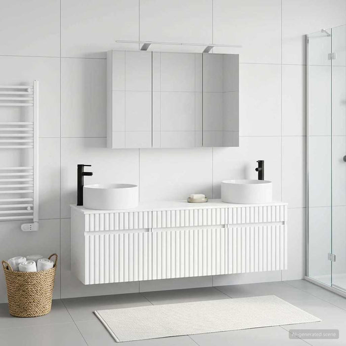 Set dulap baie 4 pcs Alb 100 x 14,5 x 70 cm Lemn prelucrat WALTI