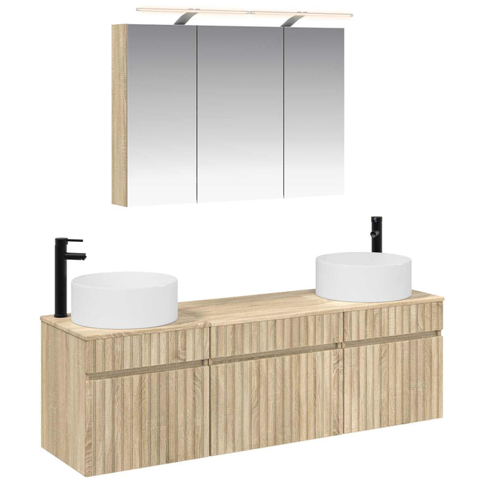 Set dulap baie 4 pcs Stejar Sonoma 100 x 14,5 x 70 cm WALTI