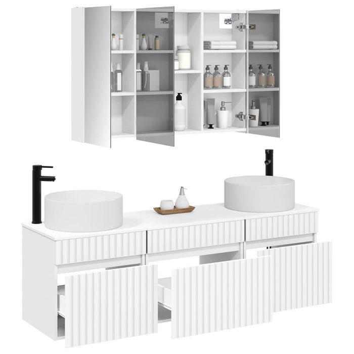 Set dulap baie 4 pcs Alb 103,5 x 15,5 x 70 cm Lemn prelucrat WALTI