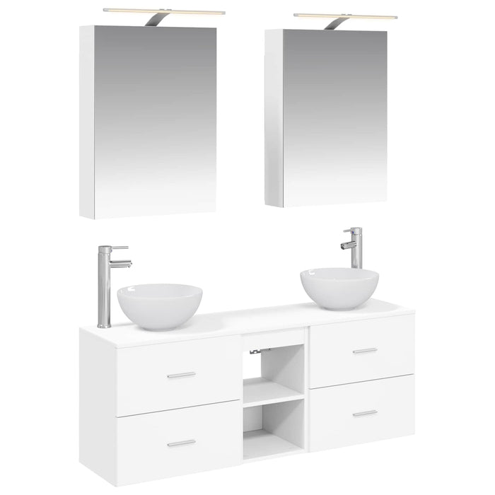 Set dulap baie 5 pcs Alb 50 x 14,5 x 70 cm Lemn prelucrat WALTI